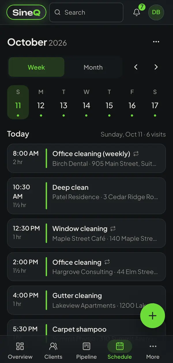 Today's appointments on a phone